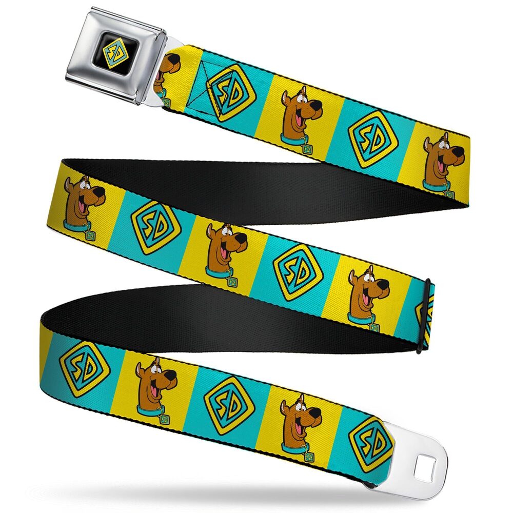 7120 Scooby Doo Belt, Seatbelt Buckle Belt, Scooby Doo Pose and Dog Tag
